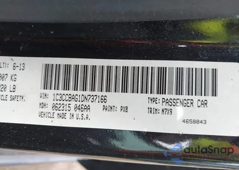 2013 Chrysler 200 Lx из США, поврежденный, VIN 1C3CCBAG1DN737166